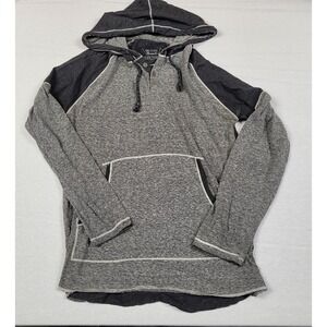 Broken Threads 2 Tone Lightweight Hoodie Long Sleeve Pullover Men's S Black Gray
